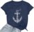 Anchor Shirt Women Boat Anchor Printed T-Shirt Nautical Shirt Funny Beach Shirt Summer Navy Sailor Vacation Tee Tops