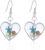 FM FM42 Silver-tone Starfish Seashell Pressed Flower Small Heart Marquise Drop Dangle Hook Earrings