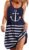 Sexyshine Women’s Oversized Sleeveless Anchor Printed Loose Dresses Summer Beach Swimsuit Cover Up Mini Halter Dress