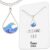 Happy Kisses Silver Wave Necklace – Beach Jewelry for Surfers and Sea Lovers – Motivational Drop Shape Pendant with Gift Message Card