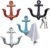 Notakia Vintage Rustic Cast Iron Nautical Anchor Design Wall Hooks Coat Hooks Rack, Decorative Wall Mounted Antique Shabby Chic Metal Towel Coat Hooks Hanger,Screws Included (4 PCS)