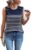 SweatyRocks Women’s Casual Round Neck Tank Top Button Front Sleeveless Striped Shirt