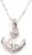 FC Jory White & Rose Gold Plated Crystal Rhinestones Anchor Pendant Necklace