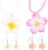 PRETYZOOM 2 Sets Hawaii Theme Jewelry Set Simulation Clay Plumeria Flower Pendant Necklace Earrings Set Summer Beach Party Costume Accessory for Women Girls