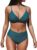 CUPSHE Women’s Bikini Sets Two Piece Swimsuit High Waisted V Neck Twist Front Adjustable Spaghetti Straps Bathing Suit