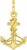 Jewelry America Solid 14K Yellow Gold Polished Navy Anchor with Rope Charm Pendant