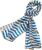 Blue and White Stripe with Gold Anchor Pattern Silk Feel Scarf